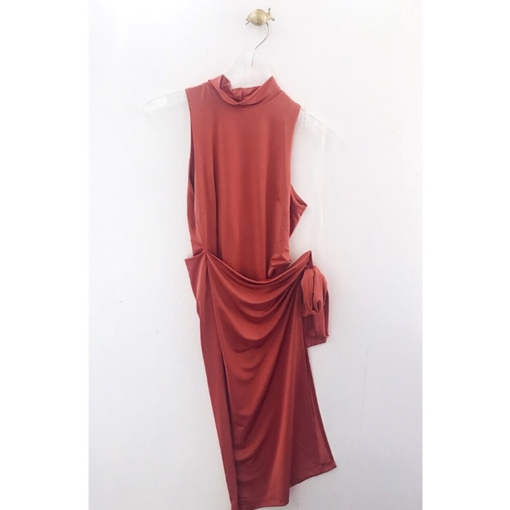 Jlux label rust wrapdress and bodysuit
